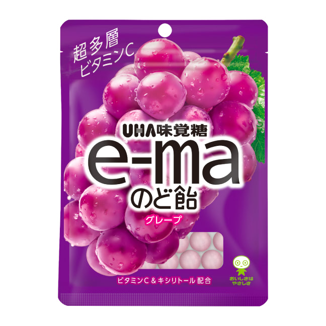 公式 Uha味覚糖 商品カタログ E Maのど飴 袋 50g グレープ