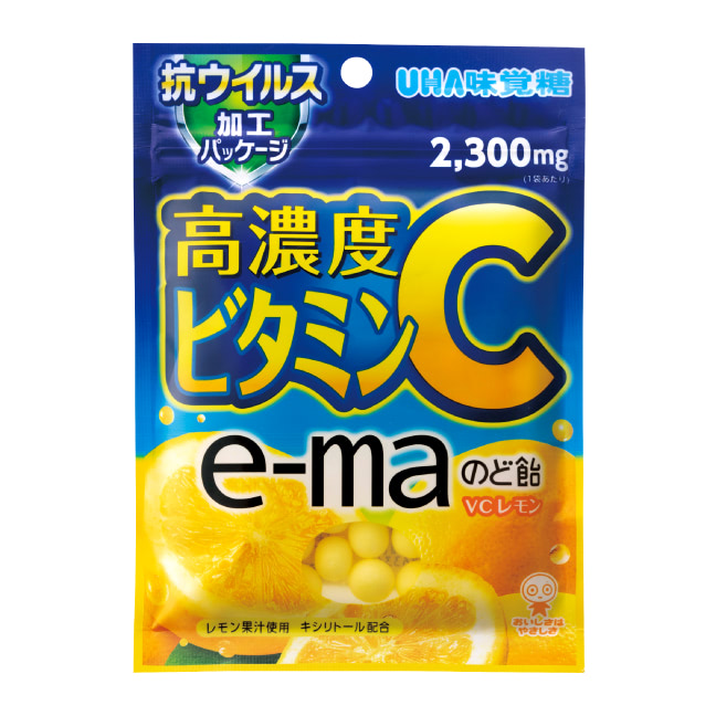 公式 Uha味覚糖 商品カタログ E Maのど飴 袋 50g ｖｃレモン